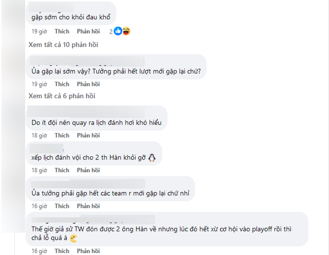 Khán giả cũng tranh cãi về sự bất hợp lý của lịch thi đấu