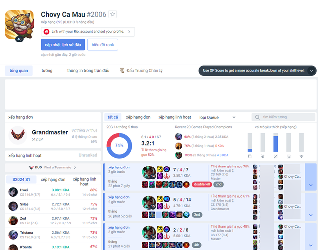 Chika phải tạo acc mới chơi lại và lên được Đại Cao Thủ