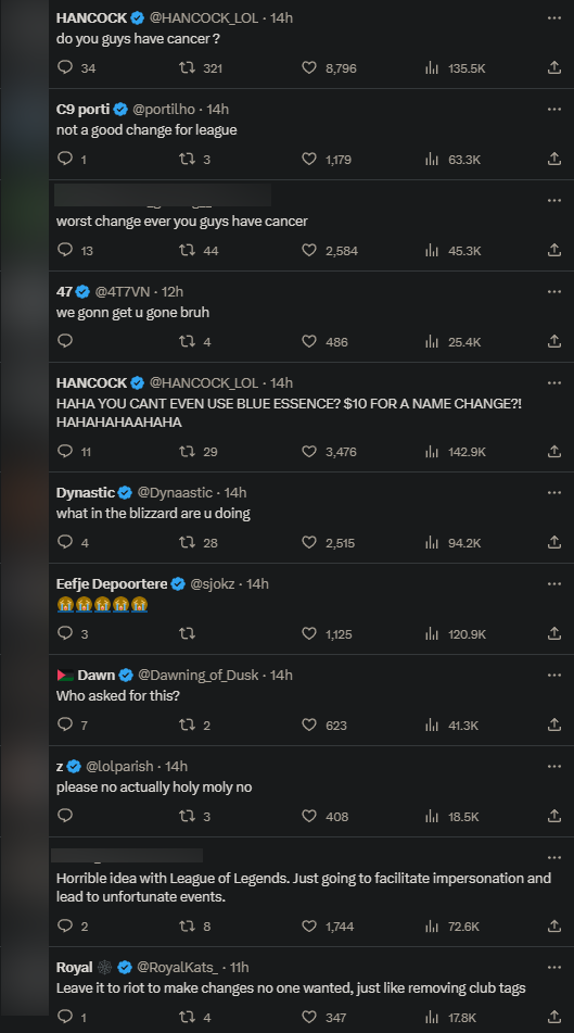 Các streamer, KOL, người chơi tỏ ra bức xúc trước thay đổi mới của Riot