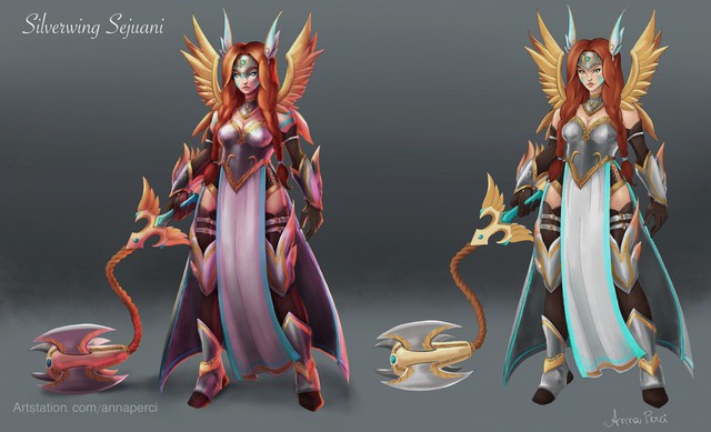 Hiệp sĩ lợn Sejuani lột xác đầy sang chảnh với skin fan-art Sejuani Cánh Bạc - Ảnh 3.