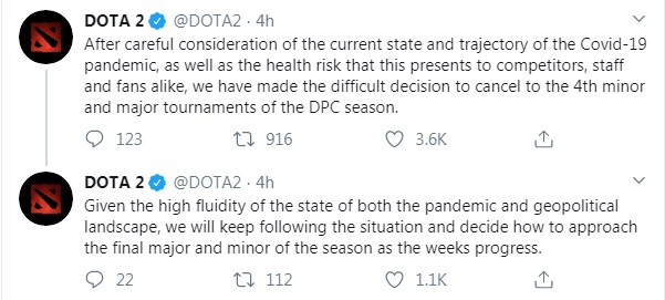 Major triệu đô bị hủy do dịch, cộng đồng DOTA2 náo loạn - Cứ thế này có khi hủy nốt cả TI ấy chứ - Ảnh 3.