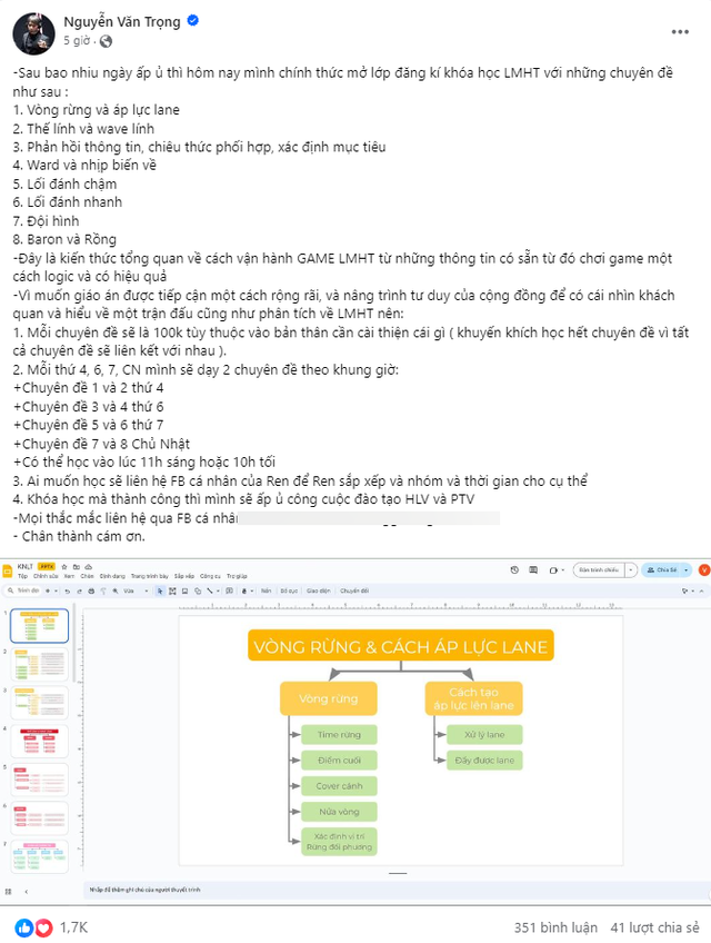 Cựu HLV SE - Ren mở lớp dạy các kỹ năng chơi LMHT