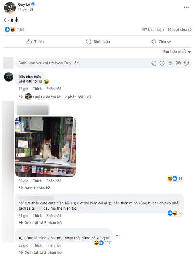 Dia1 cũng đăng status thì bị khán giả "pressing" nhiệt tình