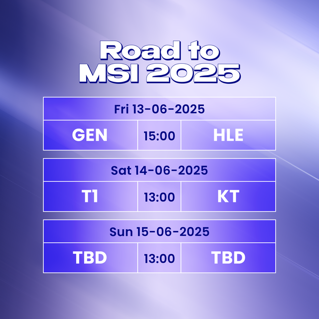Lịch thi đấu Road to MSI 2025 mới nhất