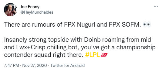 Tian gây thất vọng tột cùng tại CKTG 2021, fan FPX lại đòi mang SofM về đoàn tụ Doinb - Ảnh 4.