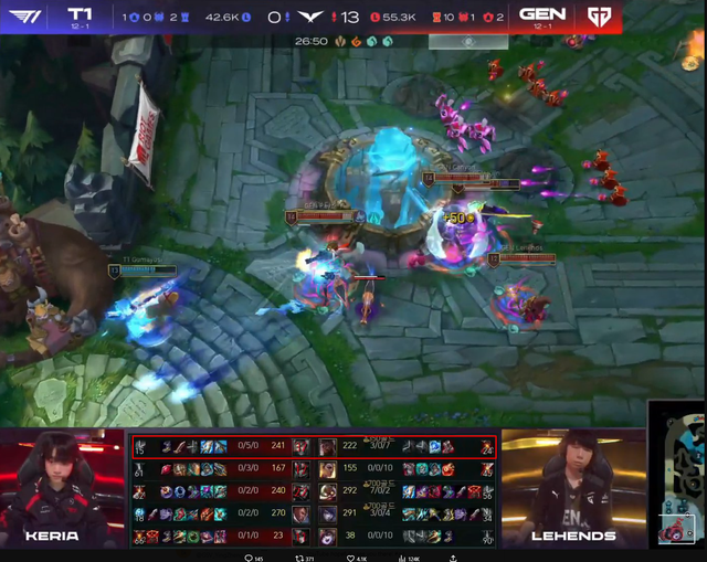 Jayce của Zeus không có tác dụng quá nhiều trong ván 1 ngoại trừ đẩy trụ