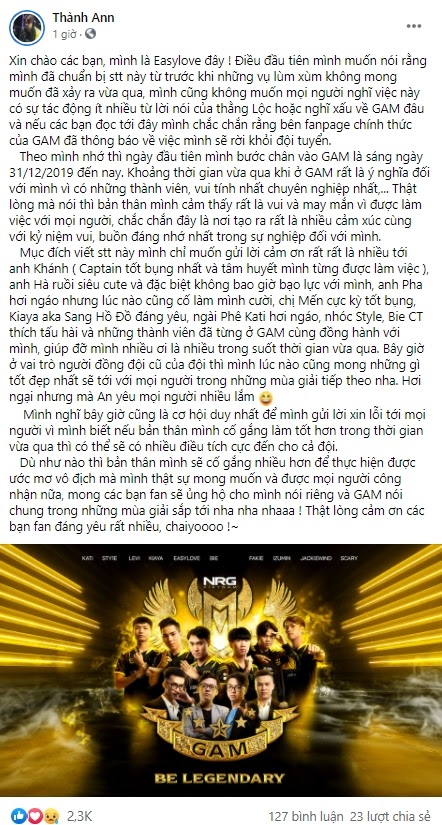 Sau khi bị Zeros lôi vào vụ lùm xùm, EasyLove được GAM Esports đưa vào danh sách chuyển nhượng - Ảnh 4.