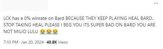 "Boy-one-champ" Bard khuyên các tuyển thủ LCK không nên lên đường Bard Hồi Phục nữa vì không có hiệu quả