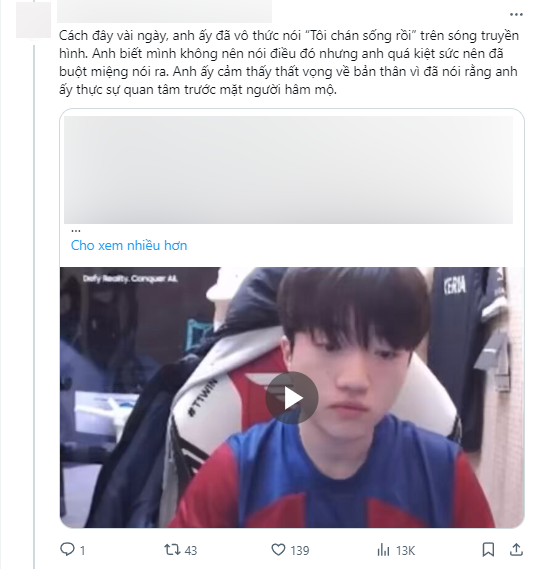 Keria thừa nhận từng có những ý tưởng tiêu cực