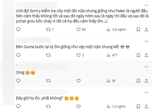 Nhiều khán giả tỏ ra lo lắng và có người còn đặt giả thuyết có khi nào đến trận chung kết thì tới lượt Gumayusi sẽ bệnh