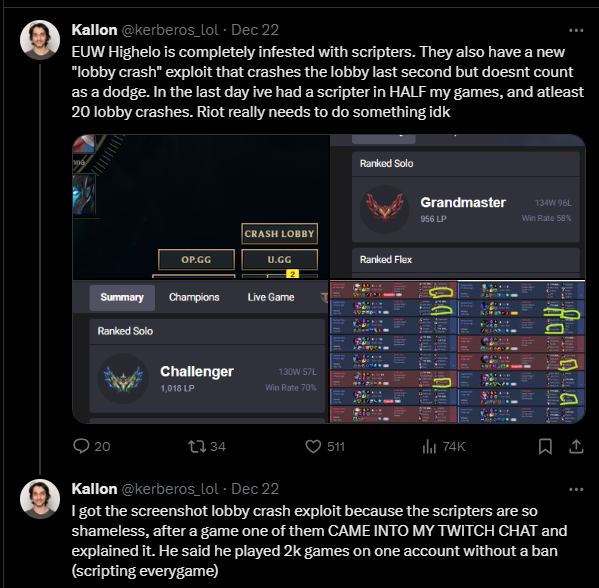 Streamer Kerberos tiết lộ: “Kẻ gian lận này nói rằng đã chơi hơn 2000 trận dùng cheat nhưng không hề bị cấm tài khoản”