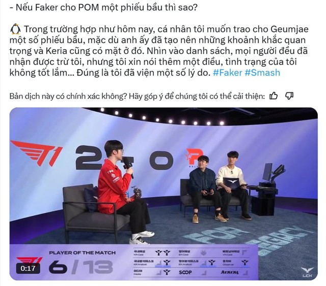 Faker có phát biểu nhạy cảm trong ngày Smash thay thế Gumayusi- Ảnh 2.