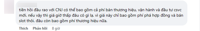 Có ý kiến phân tích về sự chênh lệch giá hiện tại và giá hồi giao dịch với CNJ Esports