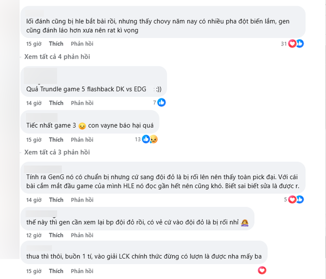 Khán giả cũng thừa nhận đó là điểm yếu cố hữu của Gen.G khi họ phải ở bên đội Đỏ Khán giả cũng thừa nhận đó là điểm yếu cố hữu của Gen.G khi họ phải ở bên đội Đỏ