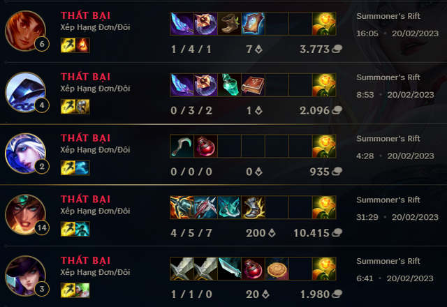 Người này có chuỗi thua kéo dài - nguồn: League of Legends