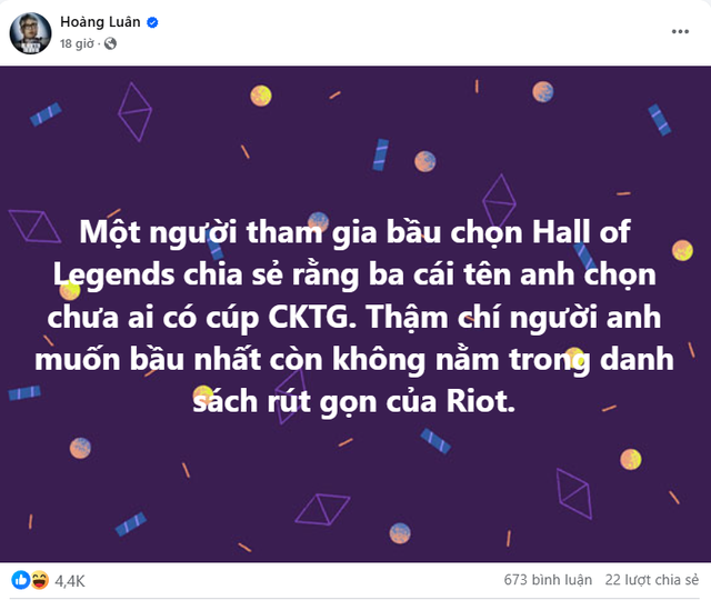 BLV Hoàng Luân tiết lộ "bí mật" làm dấy lên nghi vấn Hall of Legends đã được "cơ cấu"- Ảnh 2.