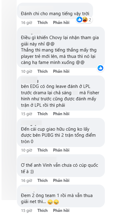 Không ít khán giả bày tỏ sự khó hiểu khi Chovy phải tham dự giải đấu "vô thưởng vô phạt" như vậy