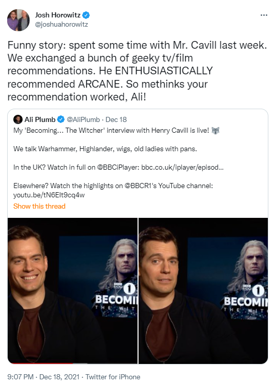 Arcane tiếp tục chứng tỏ sức hút kinh khủng, đến cả Geralt Henry Cavill cũng bị mê hoặc - Ảnh 4.