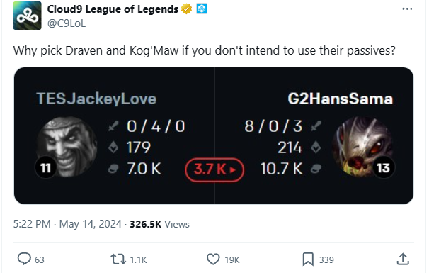 "Chọn Draven và Kog'Maw làm gì khi bạn không có cơ hội kích hoạt nội tại của chúng?"