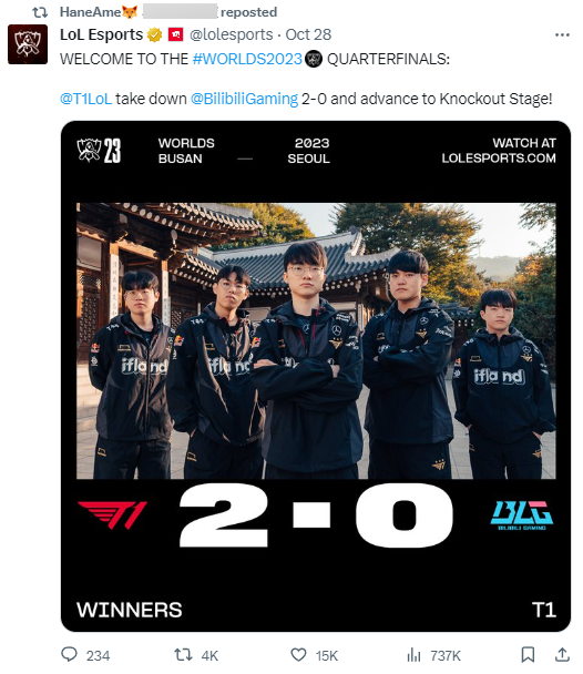 Đặc biệt là từ sau trận thắng BLG ở vòng Swiss Đặc biệt là từ sau trận thắng BLG ở vòng Swiss