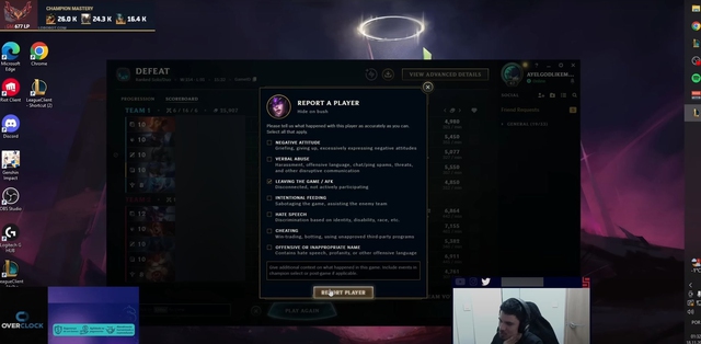 Sự việc được cho là khi một nam streamer người Brazil report Faker