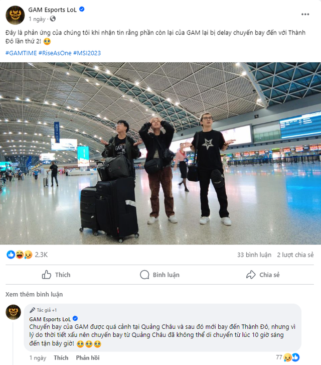 Nhưng hành trình đã bắt đầu bằng việc chuyến bay của đội hình chính bị delay