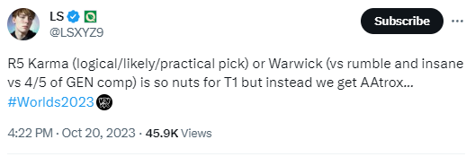 Nam BLV LS cũng nhận định sai lầm của T1 là chọn Aatrox Nam BLV LS cũng nhận định sai lầm của T1 là chọn Aatrox