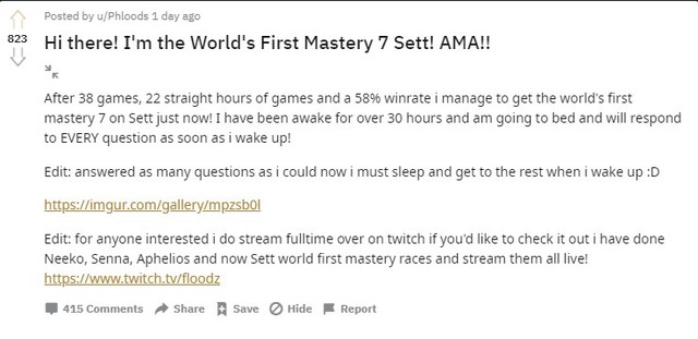 Xuất hiện game thủ đạt thông thạo 7 Sett trong vòng chưa đầy 24h - Quan trọng là tank cho đồng đội - Ảnh 1. Xuất hiện game thủ đạt thông thạo 7 Sett trong vòng chưa đầy 24h - Quan trọng là tank cho đồng đội - Ảnh 1.