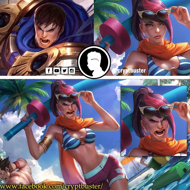 Chiêm ngưỡng những tác phẩm kết hợp giữa các vị tướng LMHT theo phong cách râu ông nọ cắm cằm bà kia - Ảnh 1.