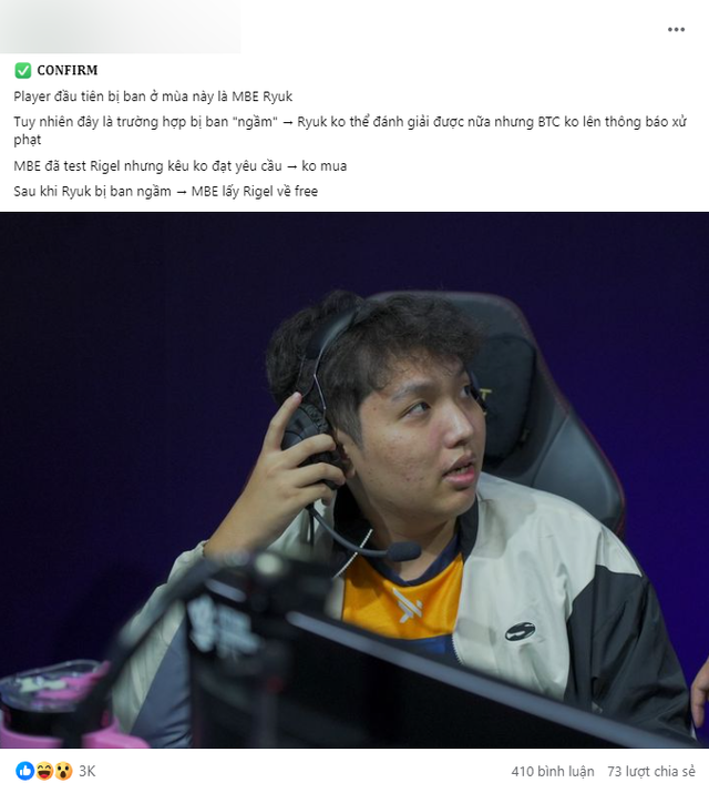 Lý do đến từ bài đăng của một trang tin khẳng định Ryuk đã bị ban vì tiêu cực