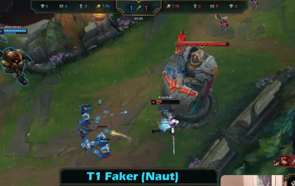 Hitbox cực ảo của Nautilus trong tay Faker - nguồn: Twitter
