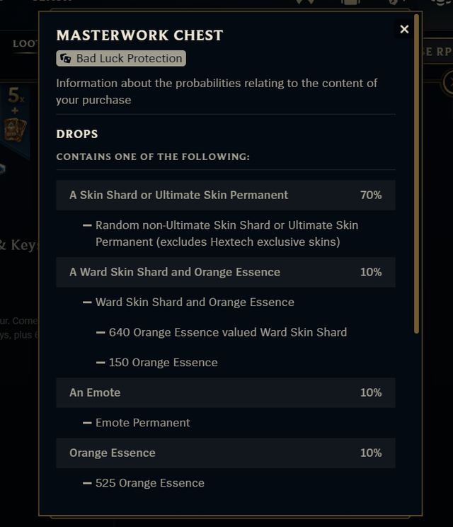 Riot tiến hành những chỉnh sửa mới cho LMHT, game thủ bây giờ có thể biết được tỷ lệ rơi đồ khi mở Báu Vật - Ảnh 2.