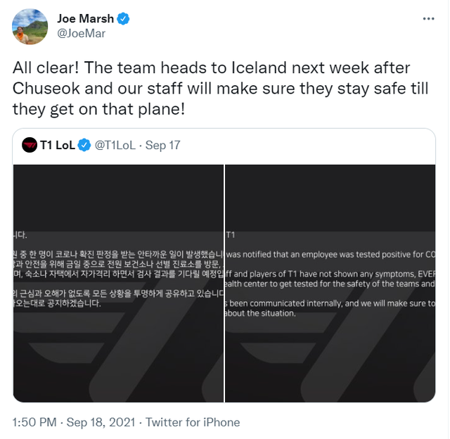 Tin vui: T1 xác nhận toàn bộ tuyển thủ và staff đều âm tính với COVID-19, sẽ khởi hành sang Iceland sau Tết Trung Thu - Ảnh 1.