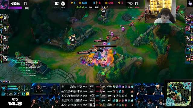 Faker và Gumayusi cùng Zeus là bộ ba hy vọng của T1 ở ván 3 quyết định