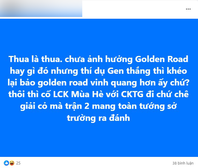 Khán giả mong Gen.G sẽ xốc lại đội hình nếu không muốn đứt Golden Road