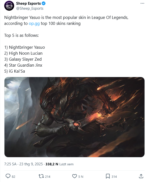 Xếp hạng 5 skin được ưa chuộng nhất Xếp hạng 5 skin được ưa chuộng nhất