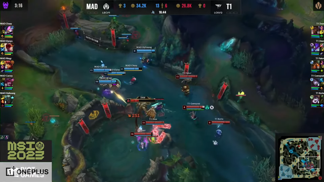 MAD từng dẫn T1 gần 8k tiền nhưng cuối cùng vẫn thua - nguồn: YouTube