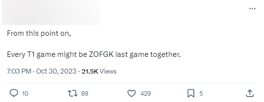 Nhưng khán giả đã nghĩ đến ngày T1 có thể sẽ tan rã và mọi trận đấu đều có thể là trận cuối của đội hình hiện tại