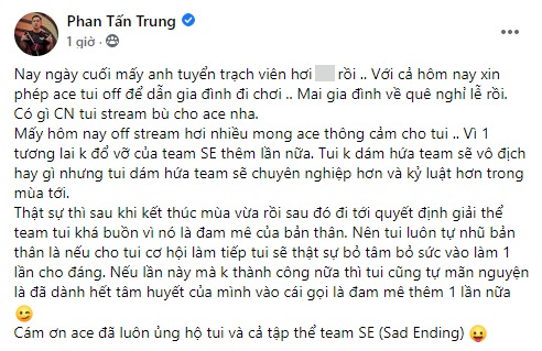 Hiếm hoi lắm mới nói chuyện nghiêm túc, Thầy Giáo Ba trút lời gan ruột, hứa sẽ chuyên nghiệp hóa SBTC Esports - Ảnh 2. Hiếm hoi lắm mới nói chuyện nghiêm túc, Thầy Giáo Ba trút lời gan ruột, hứa sẽ chuyên nghiệp hóa SBTC Esports - Ảnh 2.