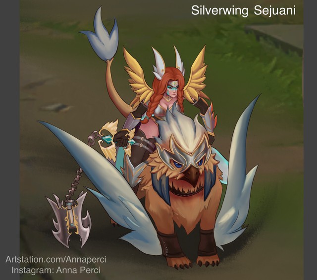 Hiệp sĩ lợn Sejuani lột xác đầy sang chảnh với skin fan-art Sejuani Cánh Bạc - Ảnh 2.