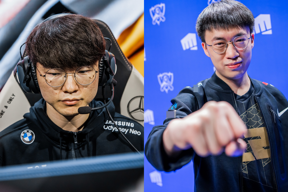 Trận đấu giữa T1 (trái) và RNG còn có thể quyết định chức vô địch CKTG 2022