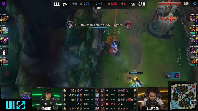 Slayder bị solo kill ở ván 1