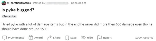 Đấu Trường Chân Lý: Game thủ phát hiện lỗi cực nặng khiến Pyke không tương tác với trang bị AP - Ảnh 1. Đấu Trường Chân Lý: Game thủ phát hiện lỗi cực nặng khiến Pyke không tương tác với trang bị AP - Ảnh 1.