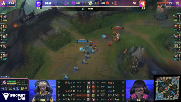 Tình huống bị hạ gục trong pha 1v1 đầu tiên của Nper ở ván 5 - nguồn: YouTube VCS