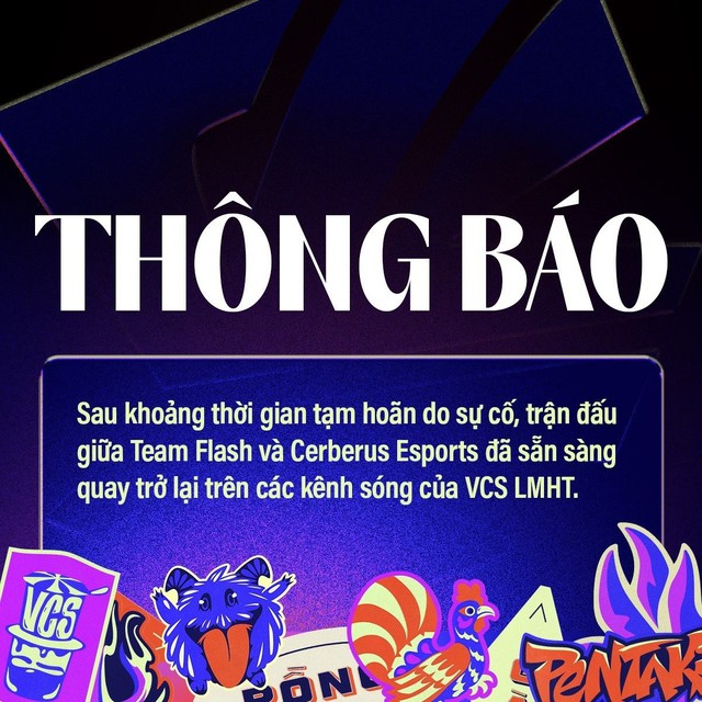 Thông báo lỗi kỹ thuật trong trận TF - CES