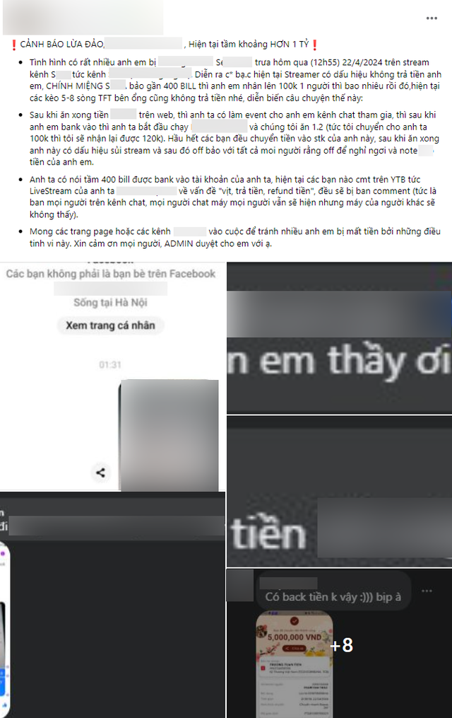 Nam streamer S. lại bị tố lừa đảo