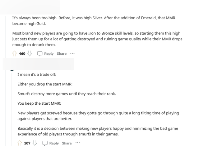 Có nhiều chia sẻ xung quanh việc này khi có người cho rằng đó là cách Riot thu hút người chơi mới hoặc cũng là do bậc Lục Bảo khiến các bậc rank thấp nhất hiện nay được nâng lên một bậc Có nhiều chia sẻ xung quanh việc này khi có người cho rằng đó là cách Riot thu hút người chơi mới hoặc cũng là do bậc Lục Bảo khiến các bậc rank thấp nhất hiện nay được nâng lên một bậc