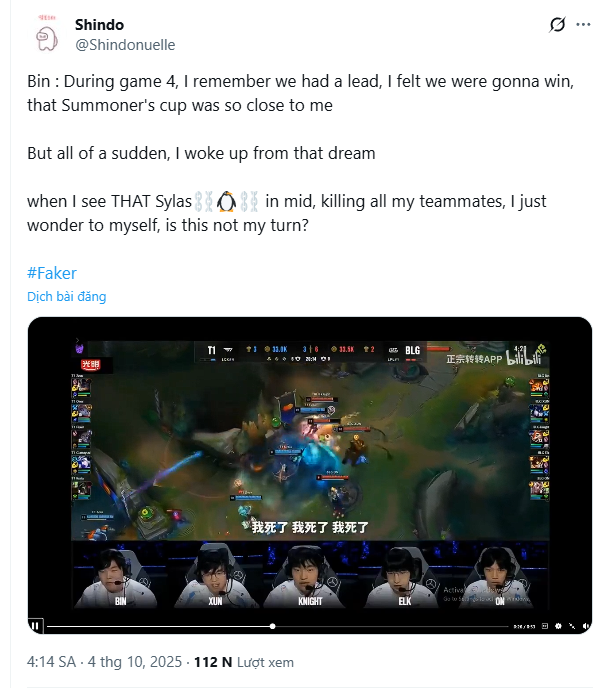 Bin chia sẻ về khoảnh khắc anh nhận ra mình vẫn chưa thể vô địch CKTG