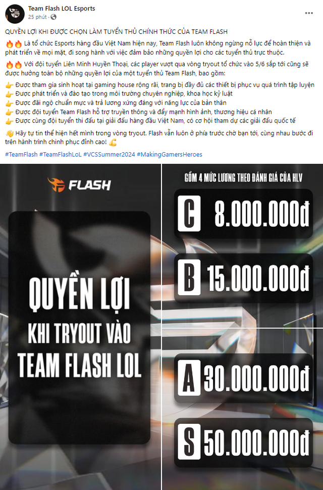 Bài đăng tuyển người của TF gồm các phúc lợi và mức lương rất đáng quan tâm nếu không muốn nói là 