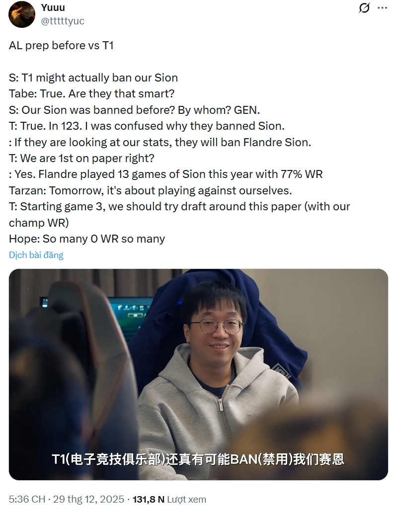 Xuất hiện thông tin cựu HLV AL "xem thường" T1 khi đối đầu ở CKTG 2025- Ảnh 2.